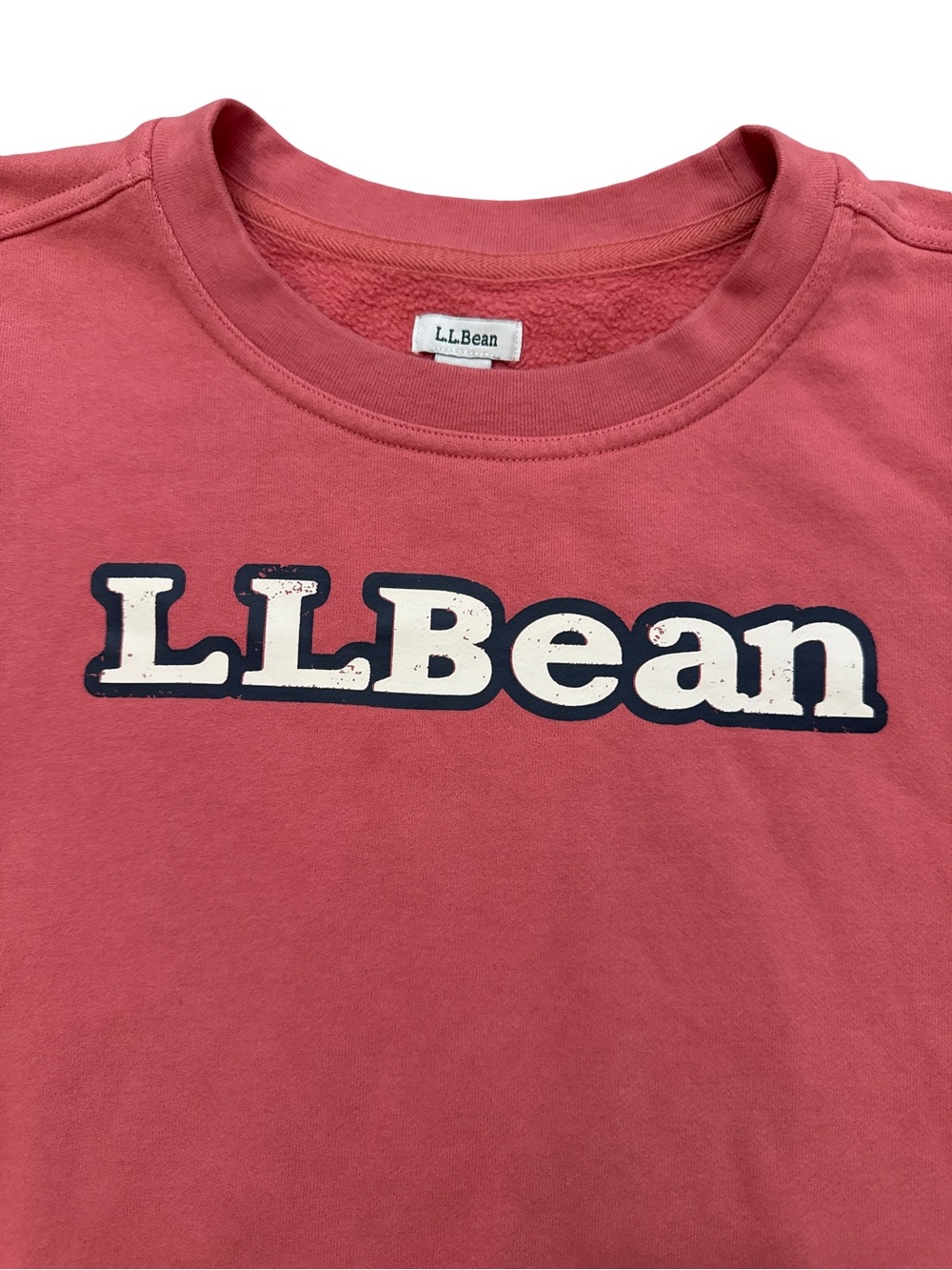 L.L. Bean Salmon Color Women’s Pullover Sweatshirt Size Medium Spellout